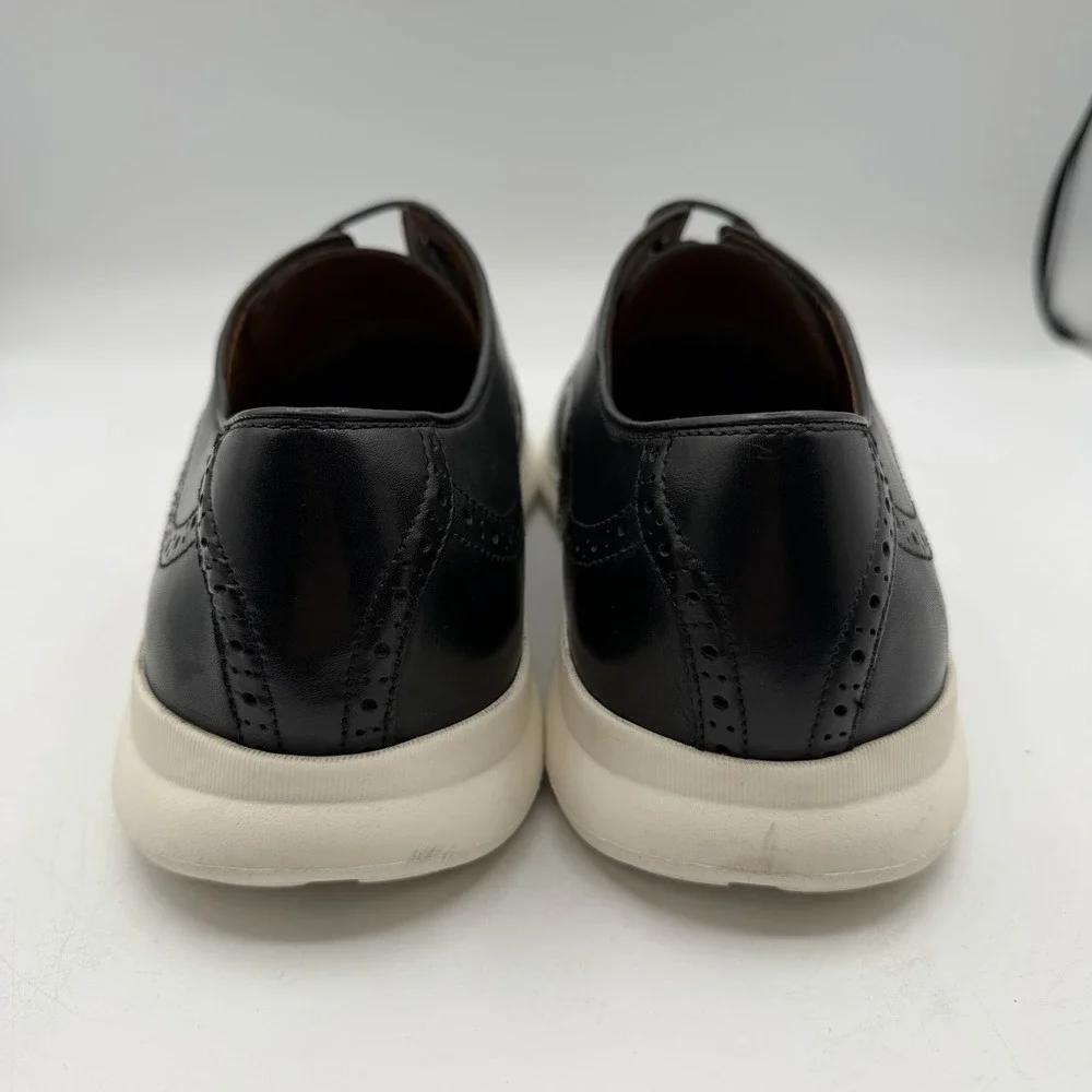 Johnston‎ & Murphy Wingtip Shoes Mens 9.5 M Black Sheepskin Lightweight Trufoam
